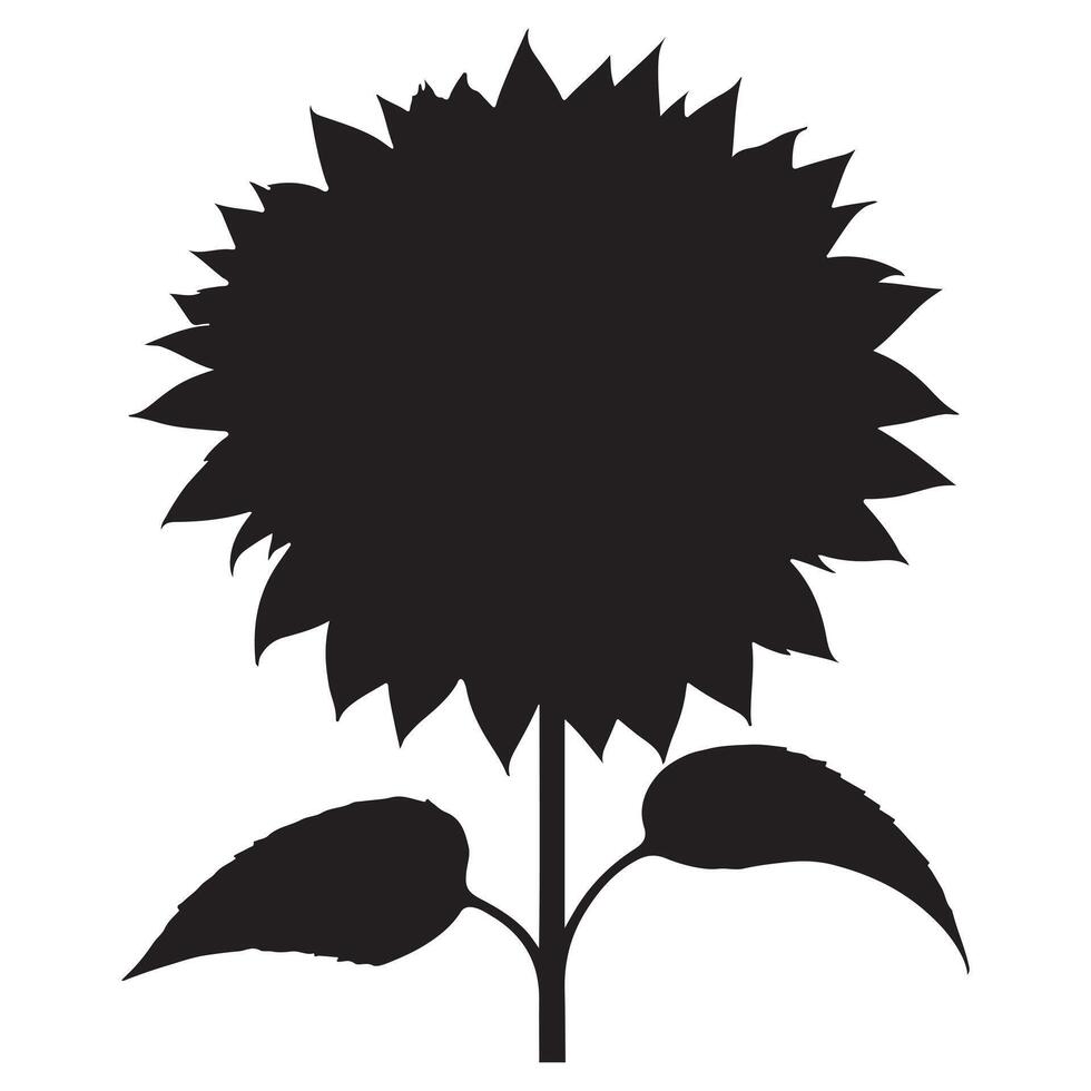 black Sunflower with white background vector