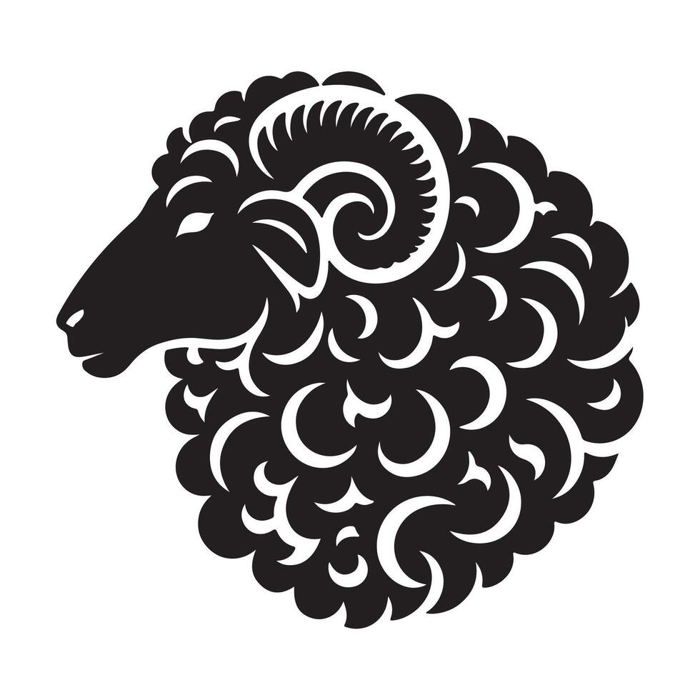 Sheep silhouette isolated on white background vector