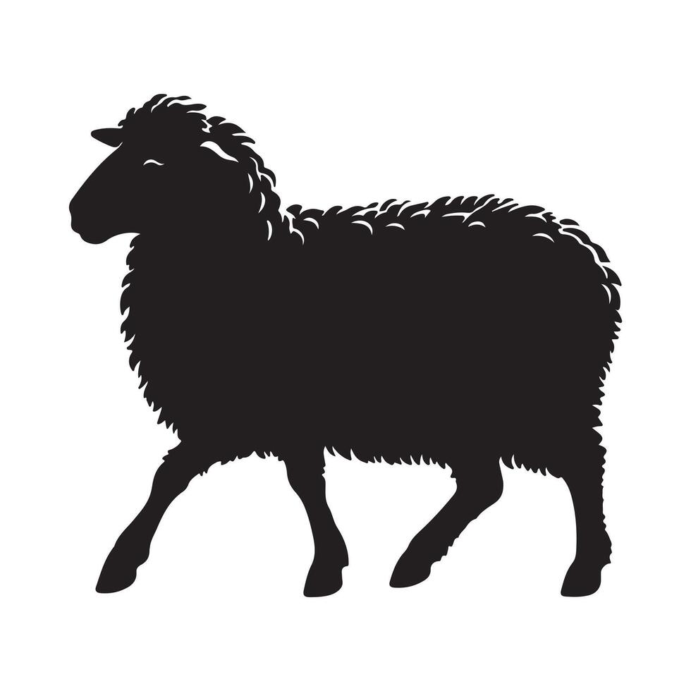 Sheep silhouette isolated on white background vector