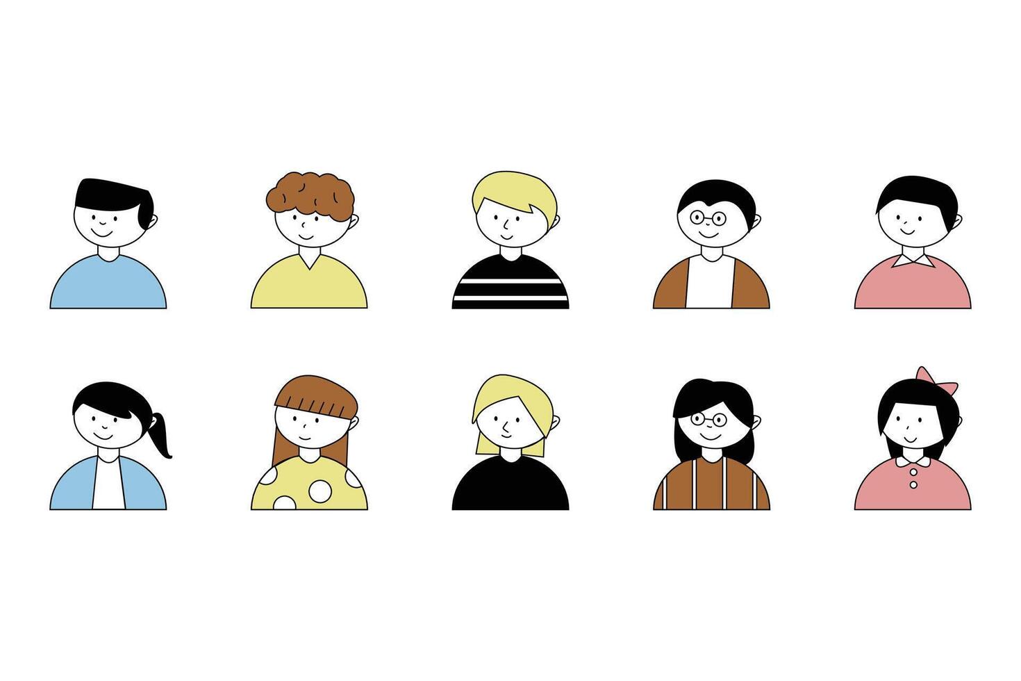 human avatar in cute minimal line vector