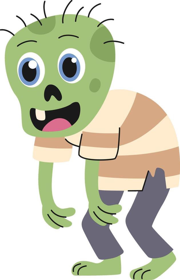 Cute zombie children Halloween character. Cartoon style. vector
