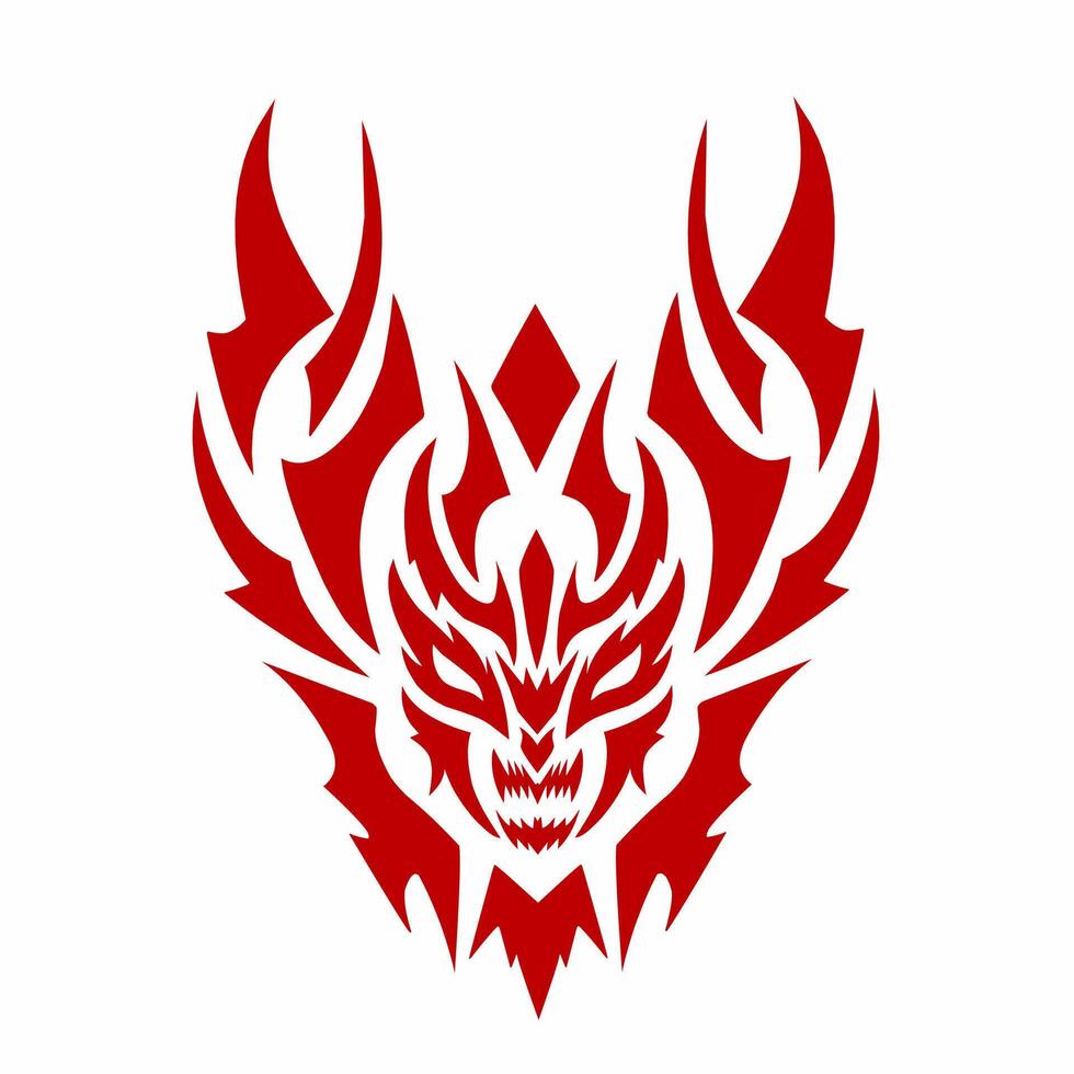 illustration graphic of tribal art design abstract devil face vector