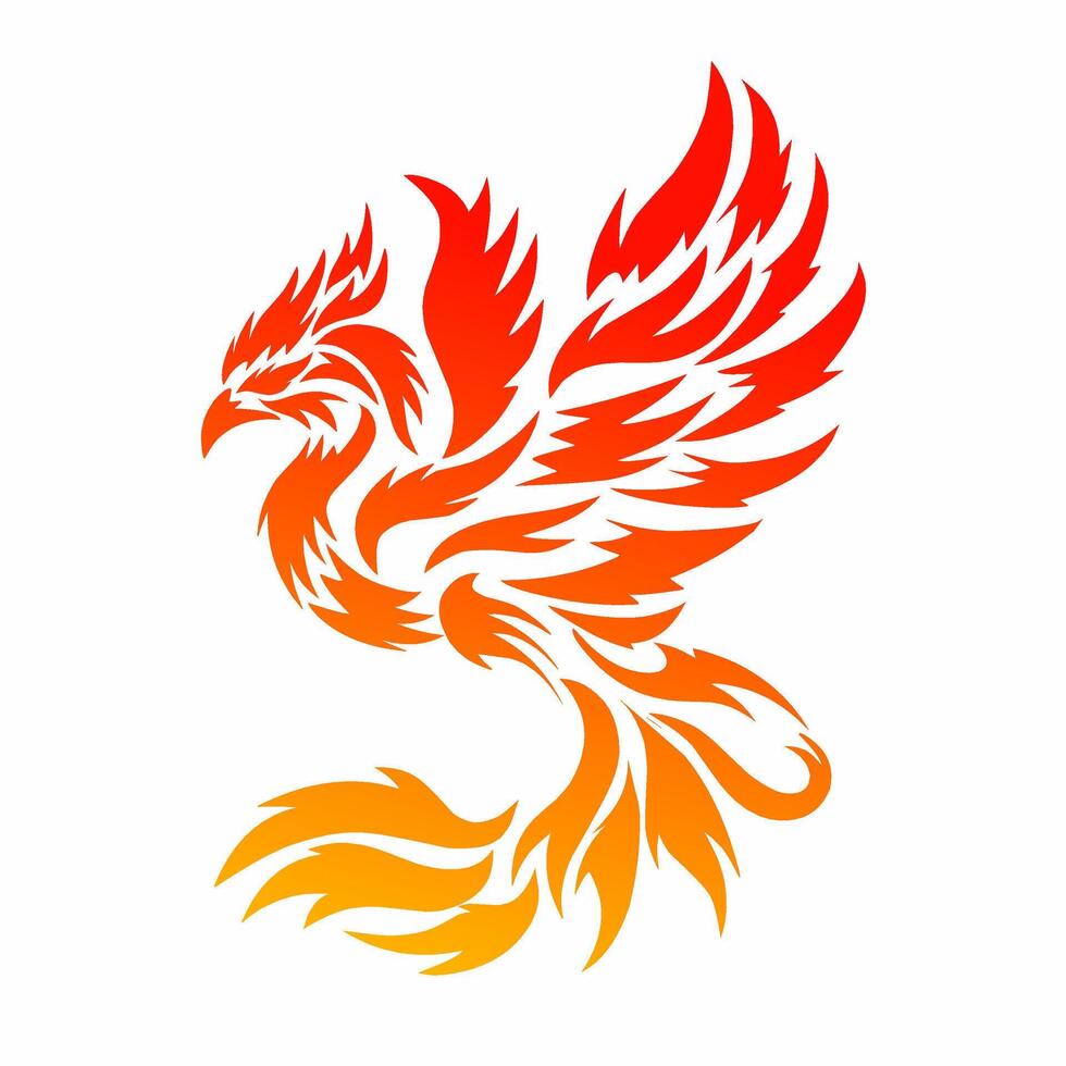 tribal art design symbols fire phoenix vector
