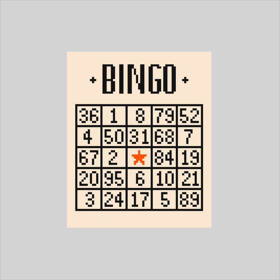 Pixel art illustration Casino Bingo. Pixelated Bingo Lottery. Casino Bingo Lottery pixelated for the pixel art game and icon for website and game. old school retro vector