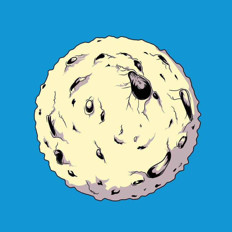 illustration of the moon of isolation with a blue background. vector