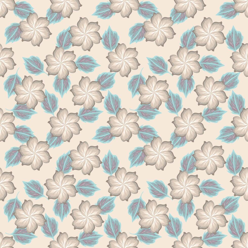 seamless flower pattern on blue background vector