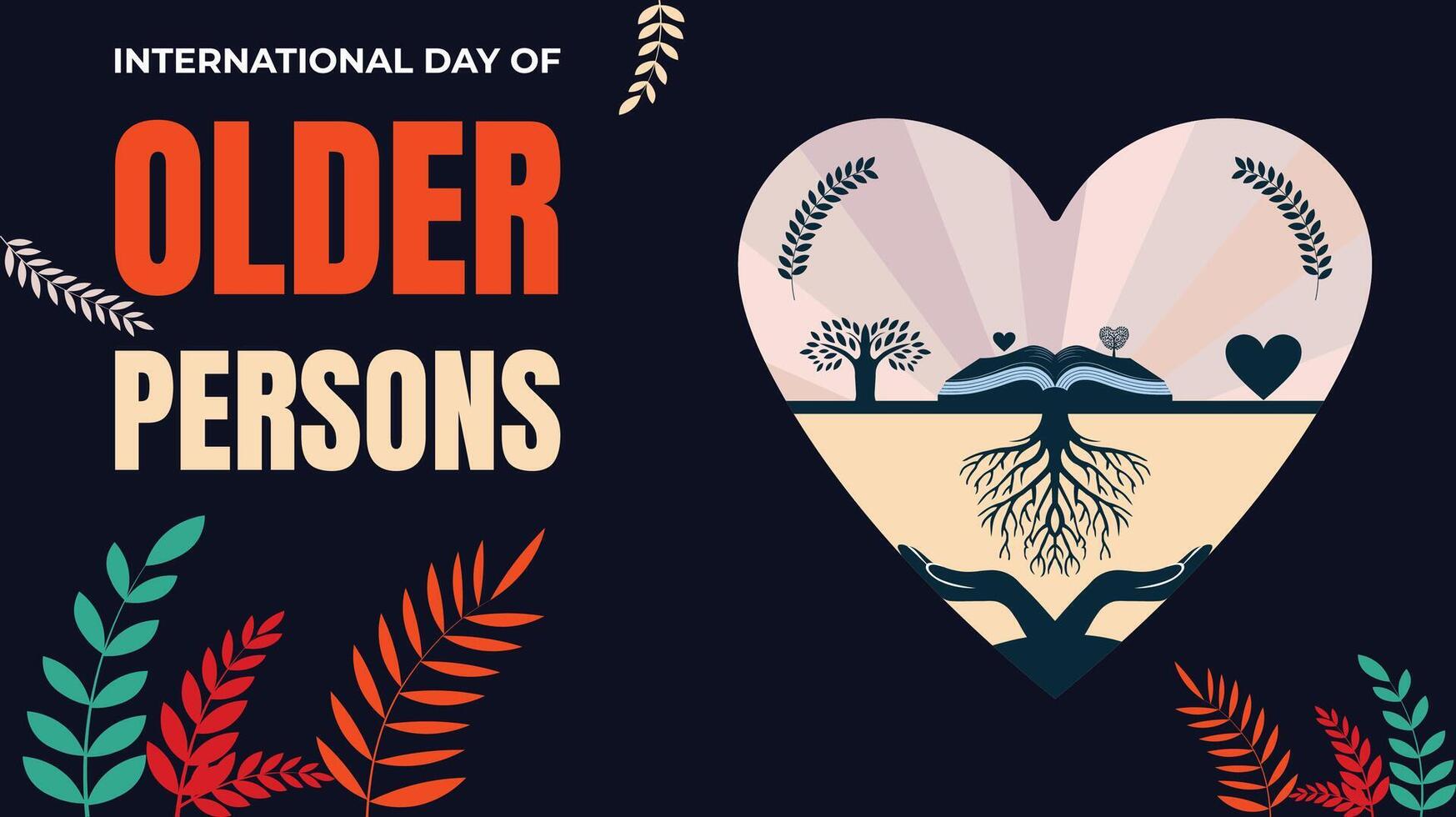 International Day of Older Persons design template vector