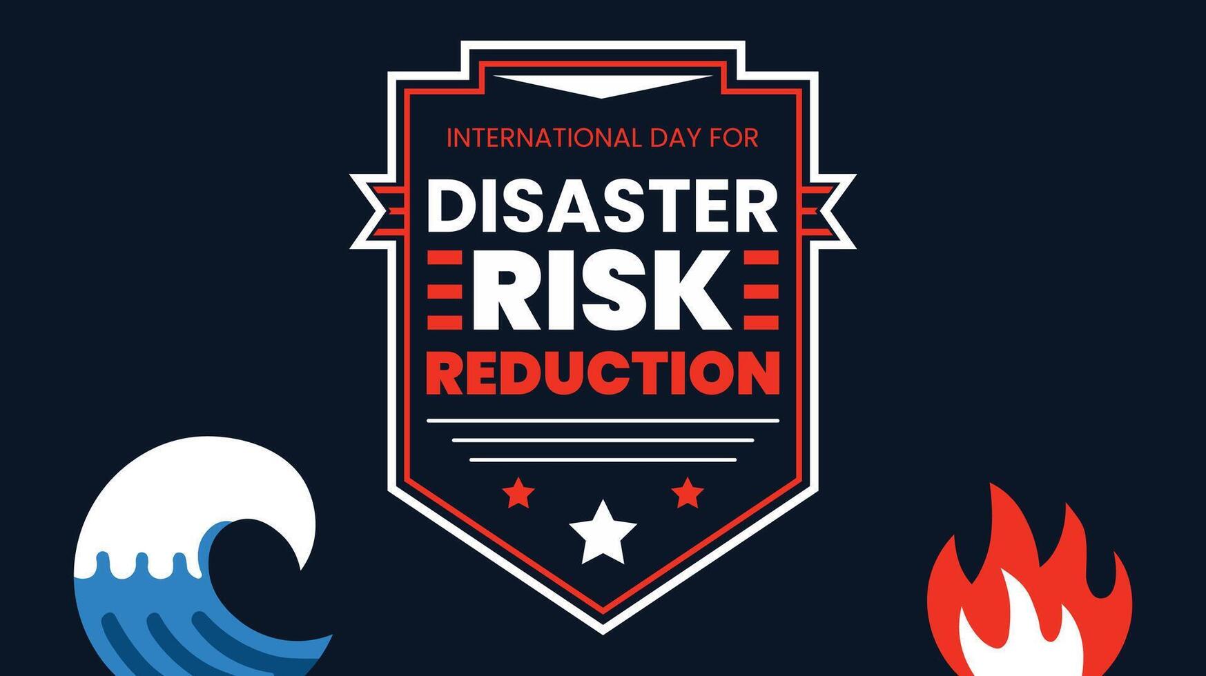 Minimal International Day for Disaster Risk Reduction, 13 October vector