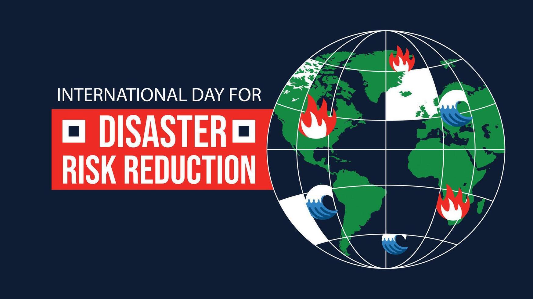 International Day for Disaster Risk Reduction, 13 October vector