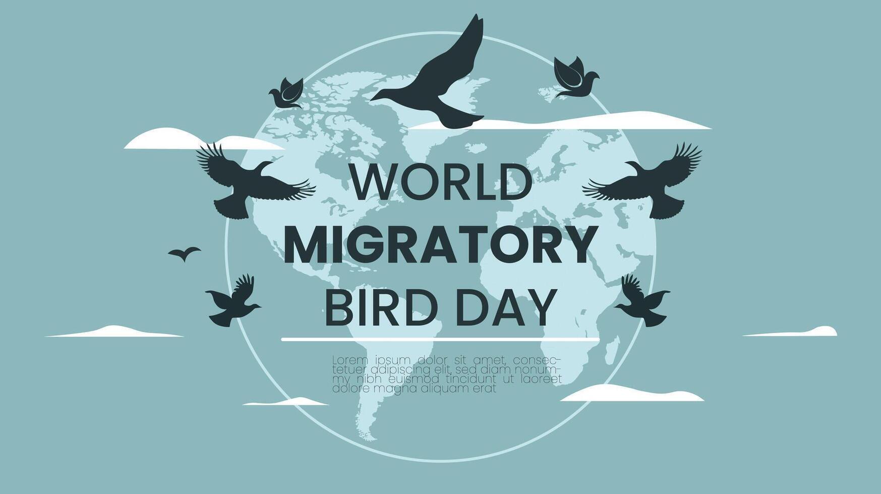 Protecting Paths, Preserving Birds world Migratory Birds Day vector
