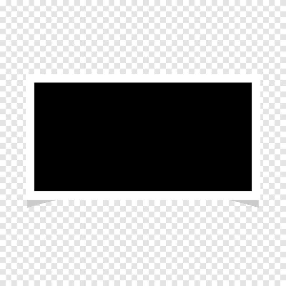 Realistic photo frame with shadow on isolated background for paper design. Old paper blank photo frame. vector