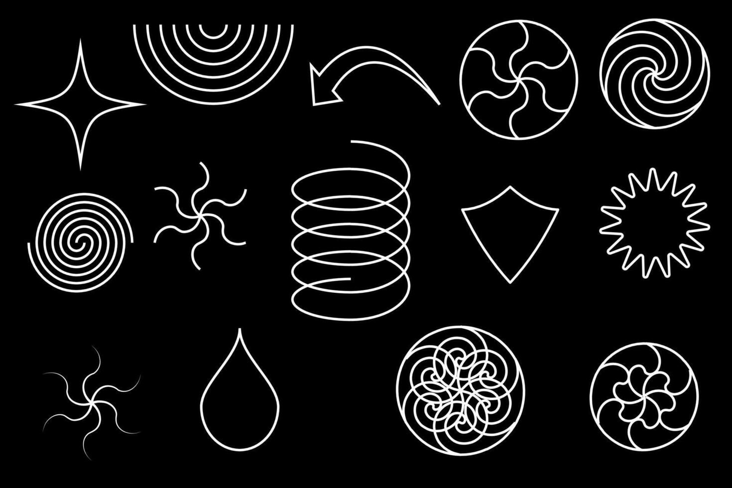 Scribble doodle abstract hand drawn geometric elements. Modern shapes set. vector