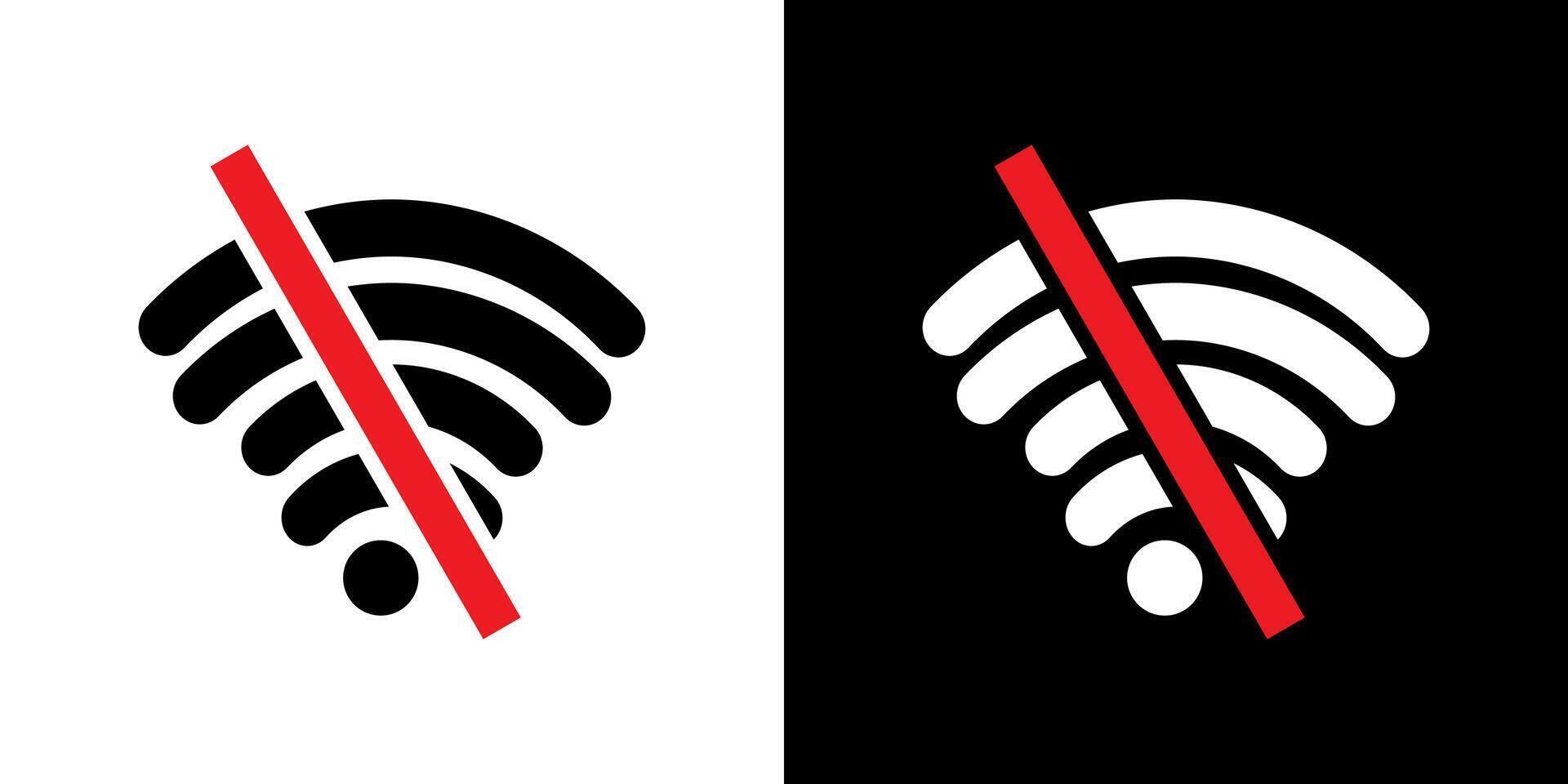 No wifi area to sing. Wifi signal on isolated background illustration. vector