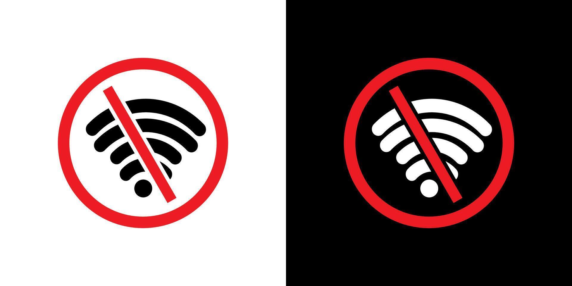 Wifi signal No wifi area to sing illustration. vector