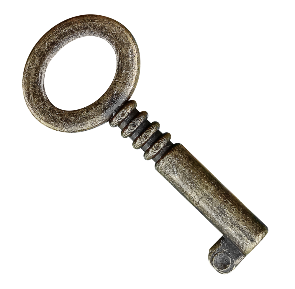 Golden old key png
