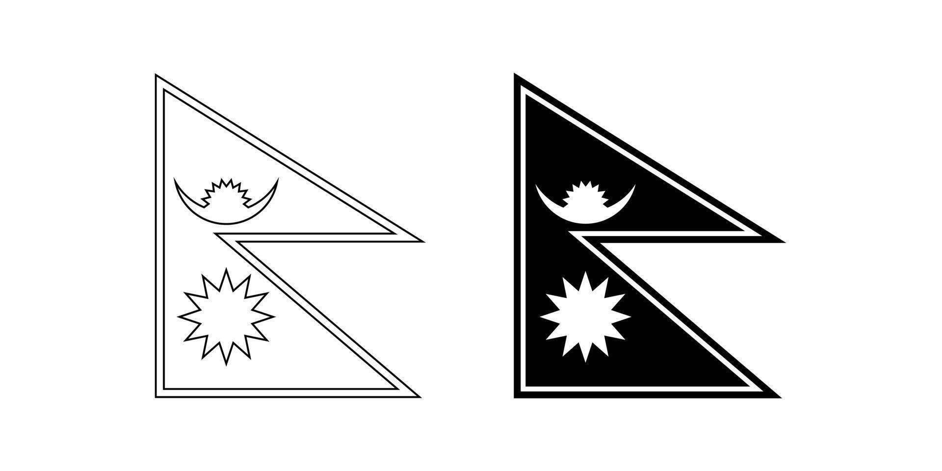 Flag of Nepal Chandra Ra Surya icon set vector