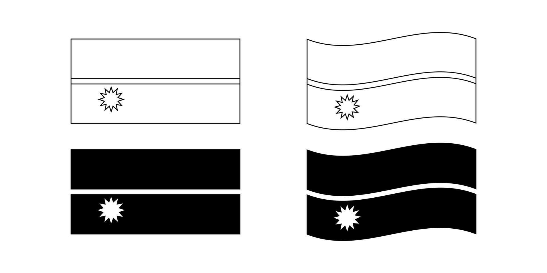 Flag of Nauru icon set isolated on white background vector