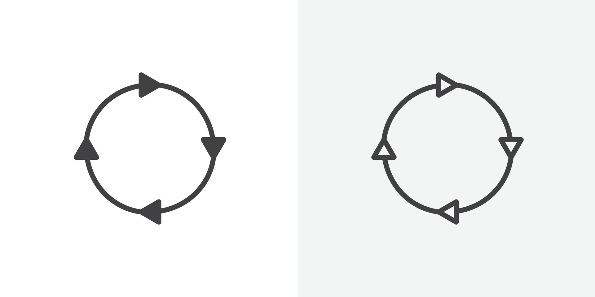 Iteration icon set black filled and outlined style. 50217483 Vector Art ...