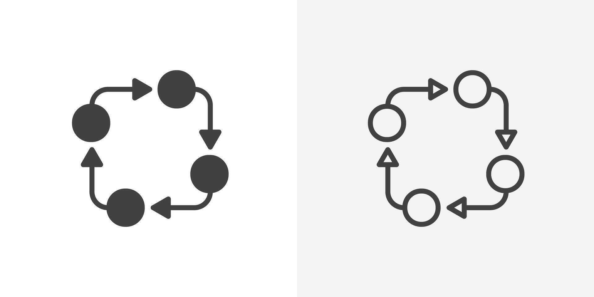 Procedure icon set black filled and outlined style. 50217724 Vector Art ...