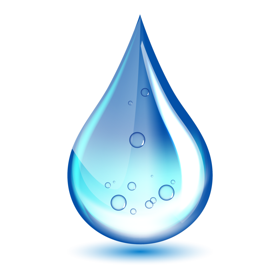 Realistic Water Drop for Hydration Symbol png