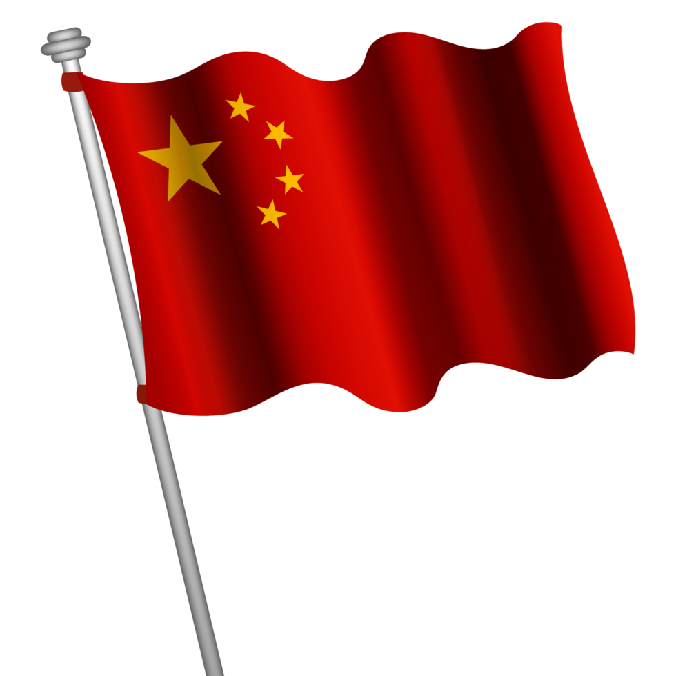 The Chinese Flag with Flagpole png