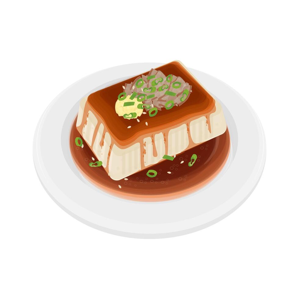 Illustration Logo Clipart Hiyayakko Japanese cold tofu vector