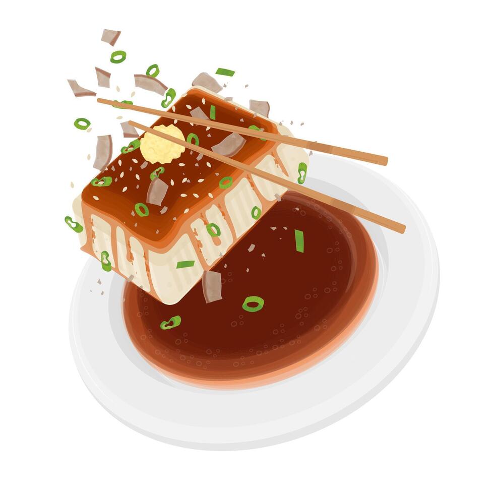 Illustration Logo Clipart Levitation Hiyayakko Japanese cold tofu vector
