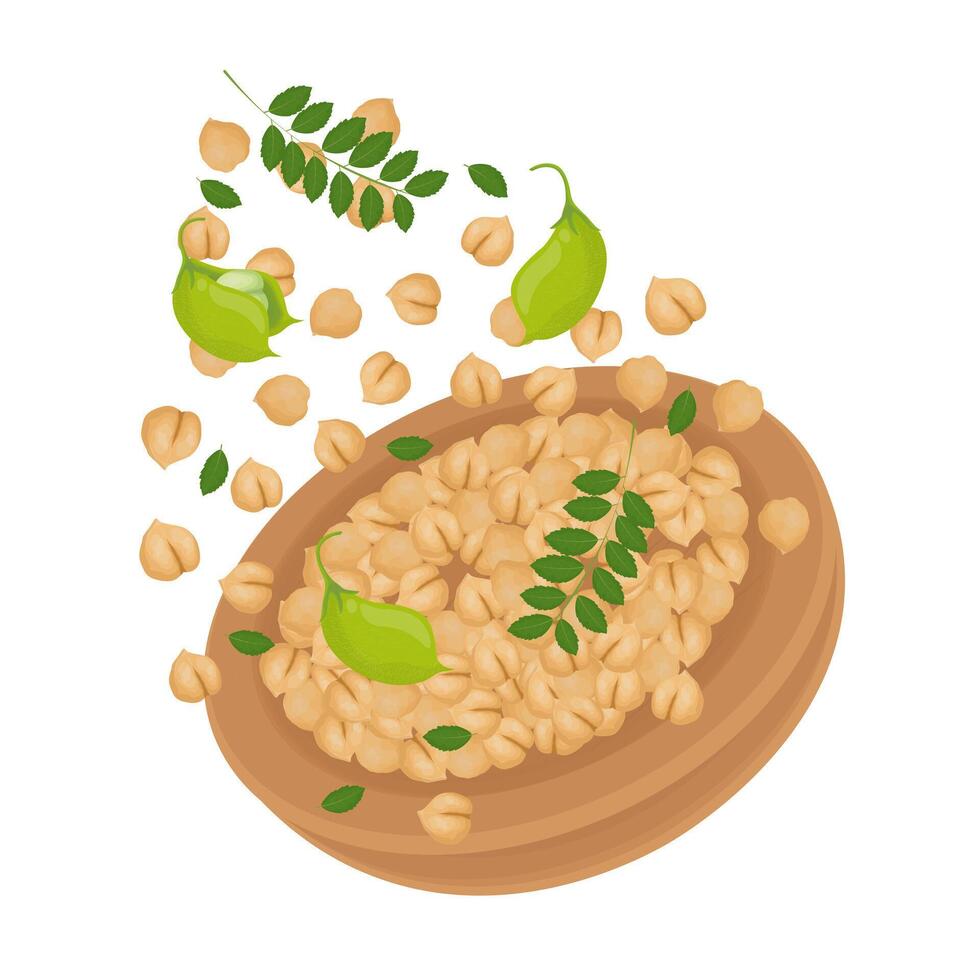 Illustration Logo Clipart Raw Chickpea Levitation vector