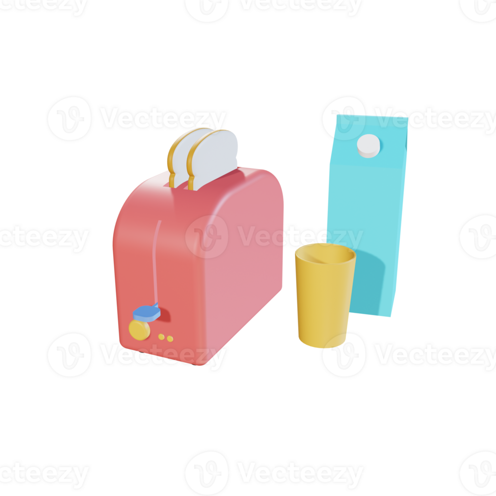 3D Ilustration Bread Burner png