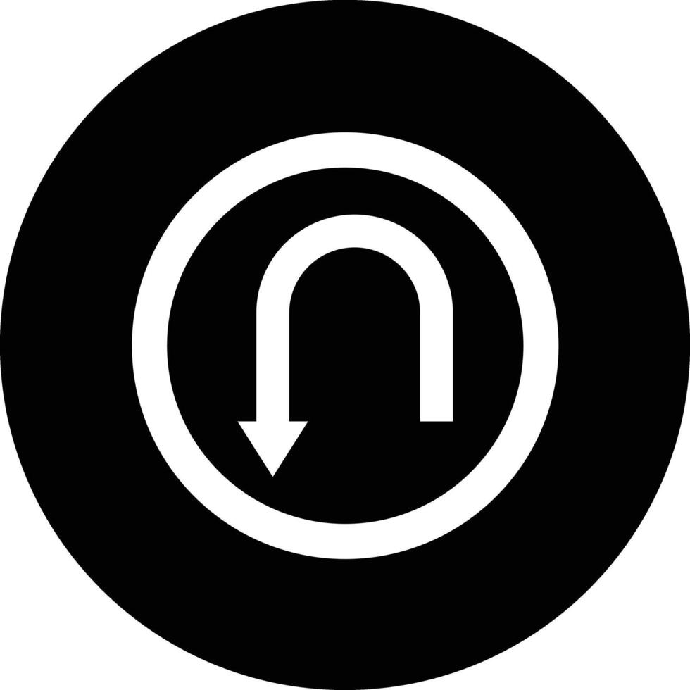 U turn Icon Design Illustration vector