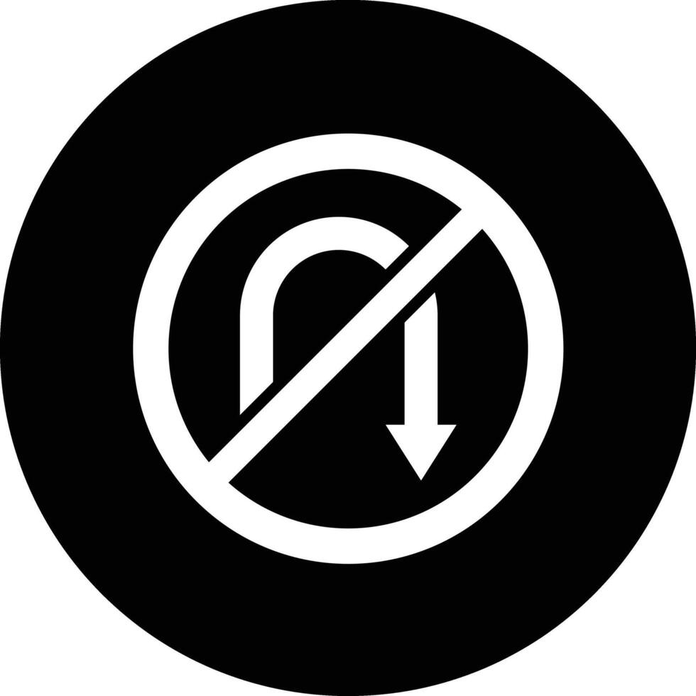 No u turn Icon Design Illustration vector