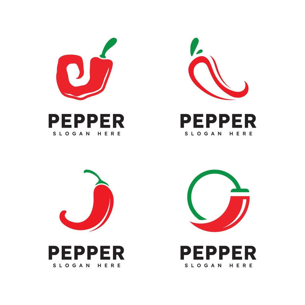 Spicy chili logo , red pepper logo icon template vector