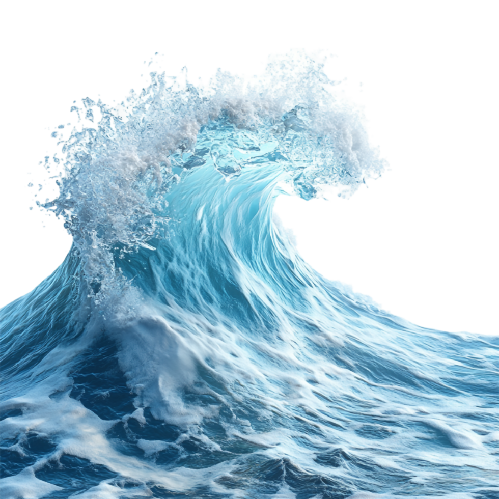 A large wave crashing into the ocean png