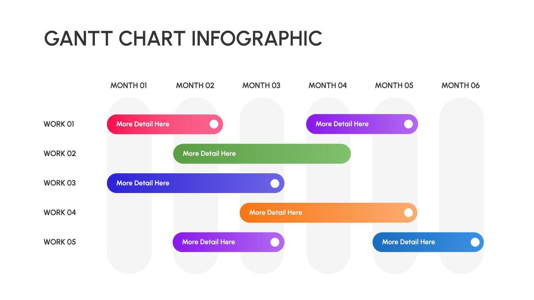 Comprehensive Gantt Chart Template for Project Management and Scheduling vector