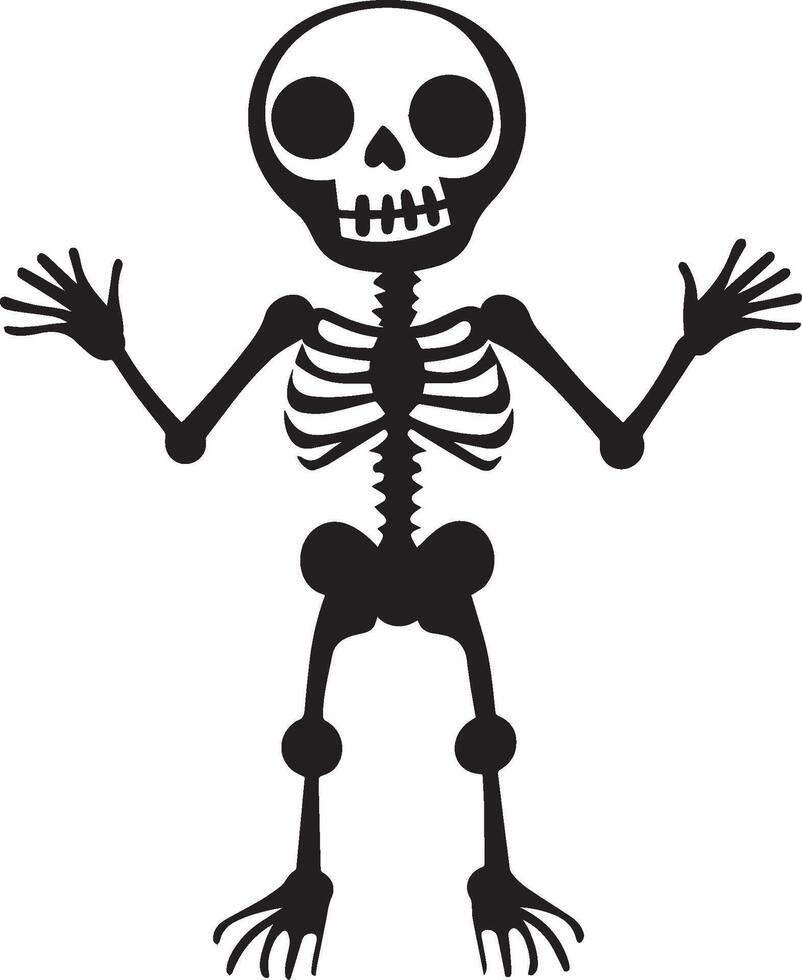 Scarry Skeleton halloween silhouette black vector