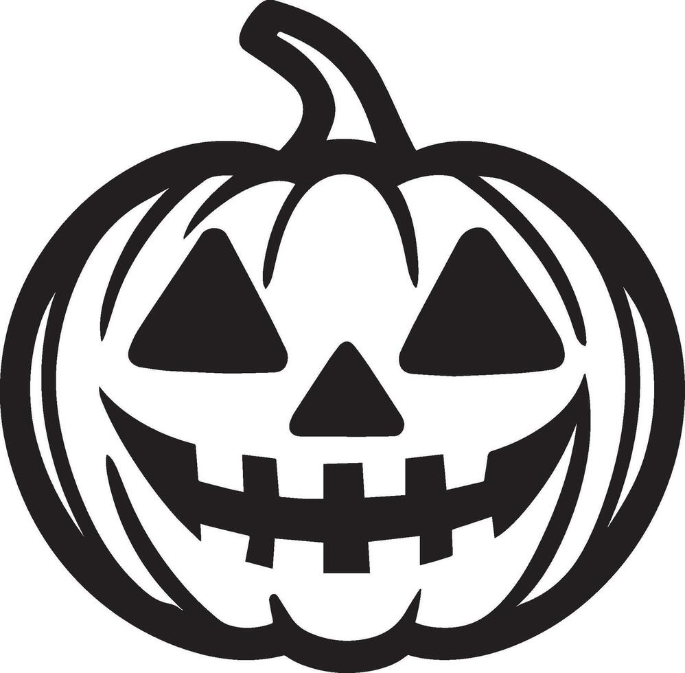 Jack o lantern linear black vector
