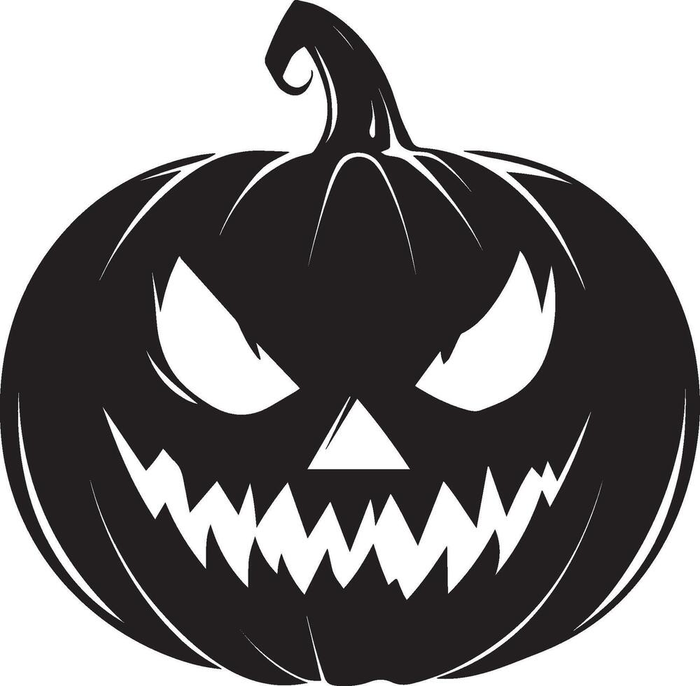 Jack o lantern clean simple silhouette black vector