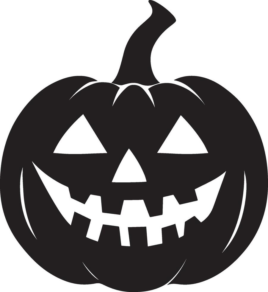 Scary carving pumpkins jack-o-lantern silhouette black vector