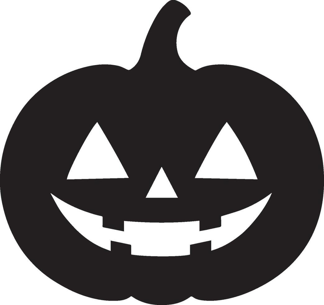 Jack o lantern clean simple silhouette black vector