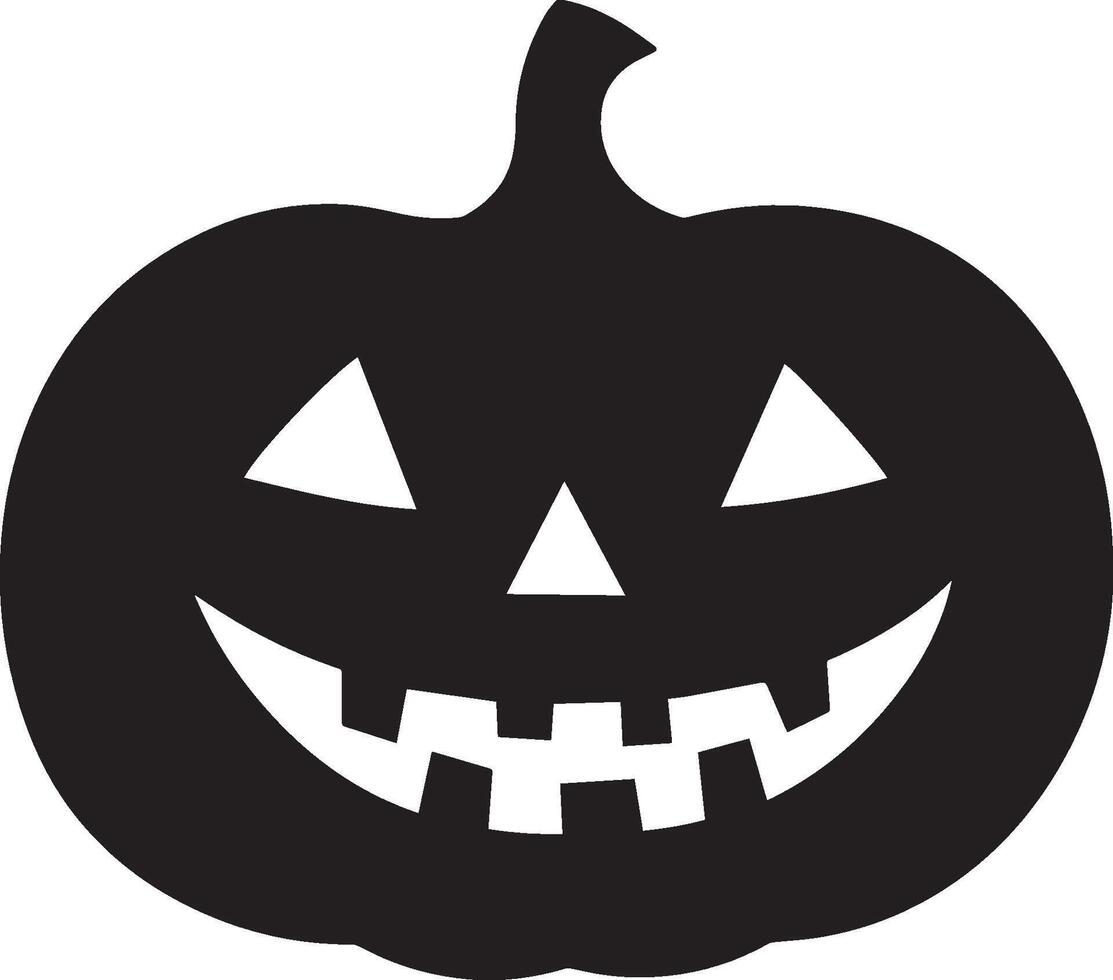 Jack o lantern silhouette black vector