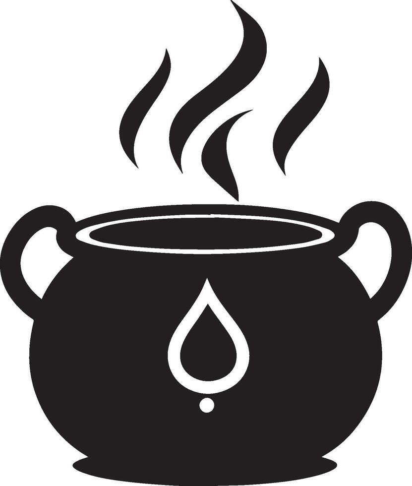 cauldron clean simple black vector