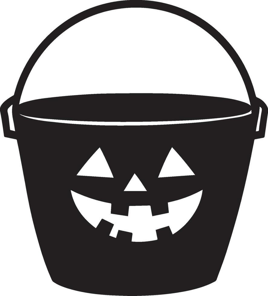 Jack o lantern bucket clean simple black vector