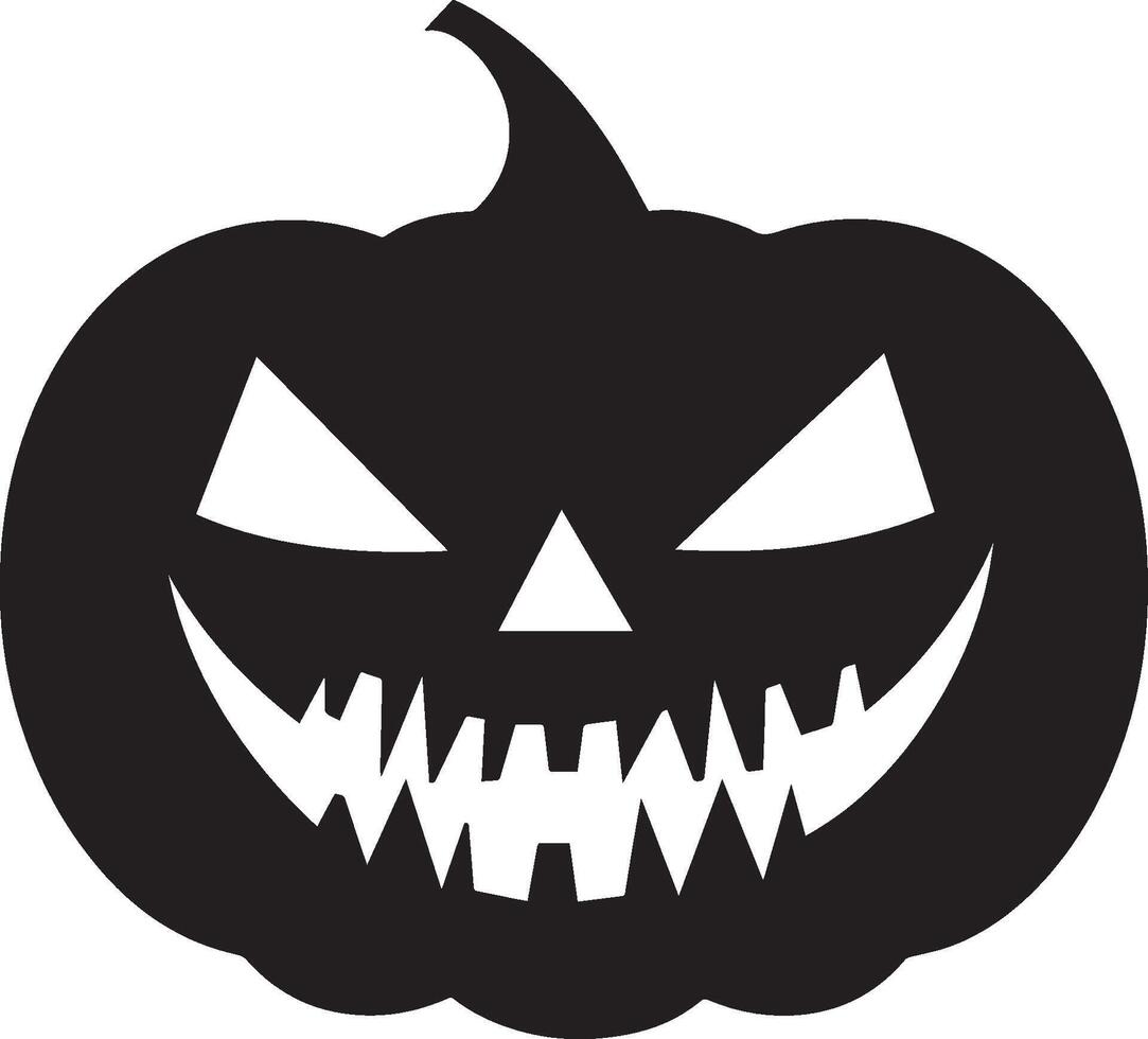 Pumkin jack o lantern face halloween clean simple black vector