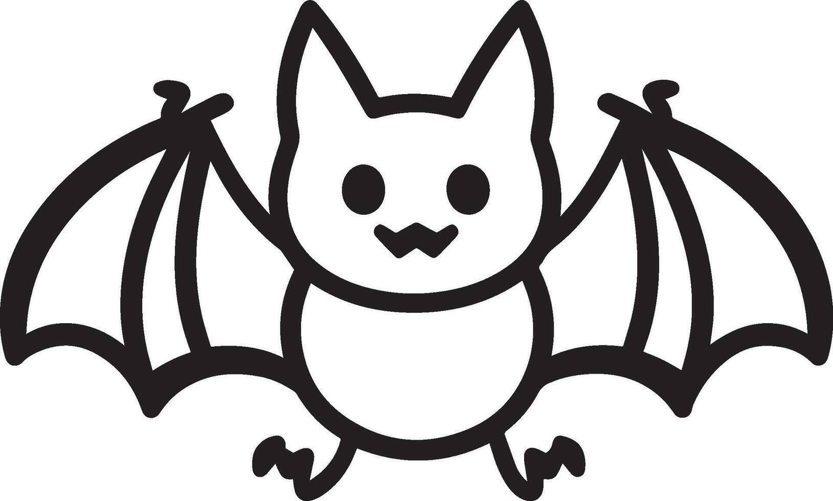 Cartton Flock bat halloween linear black vector