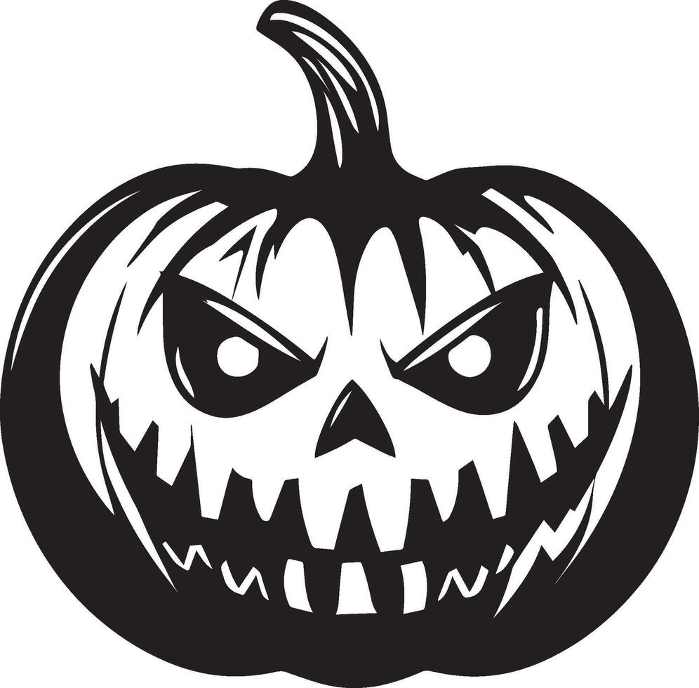 Scary carving pumpkins jack-o-lantern linear black vector