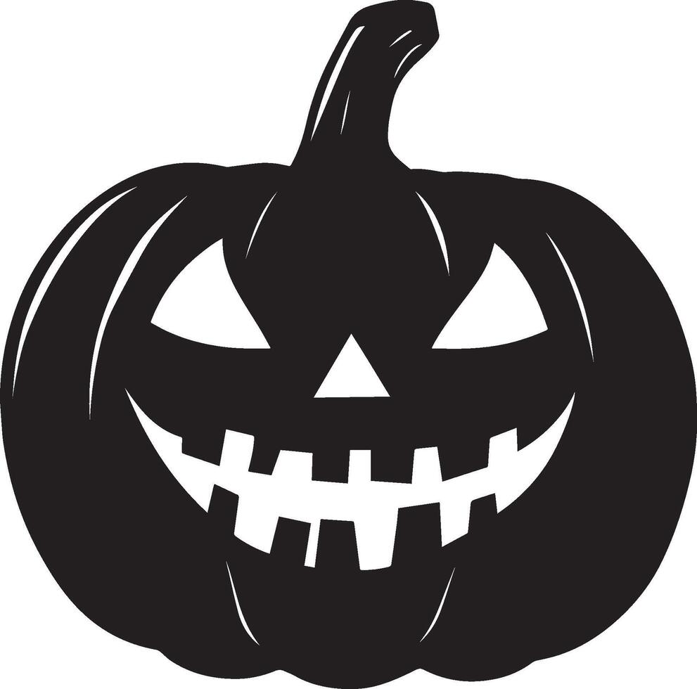 Halloween pumpkin silhouette linear black vector
