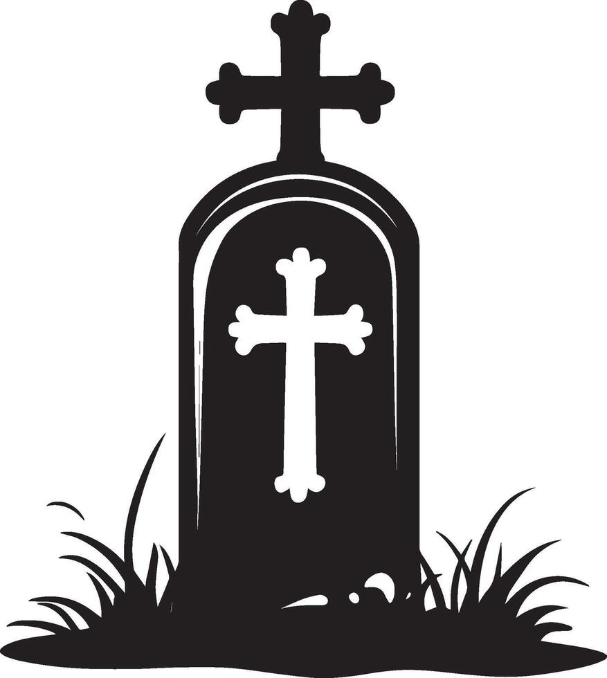 Tombstone halloween clean simple black vector