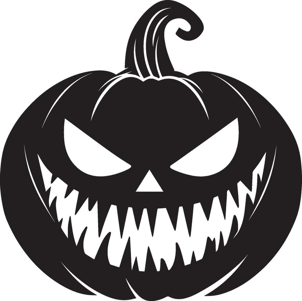 Scary carving pumpkins jack-o-lantern clean simple black vector