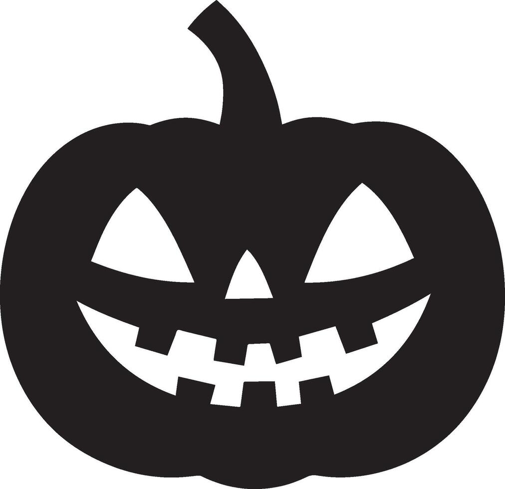 Jack o lantern clean simple silhouette black vector