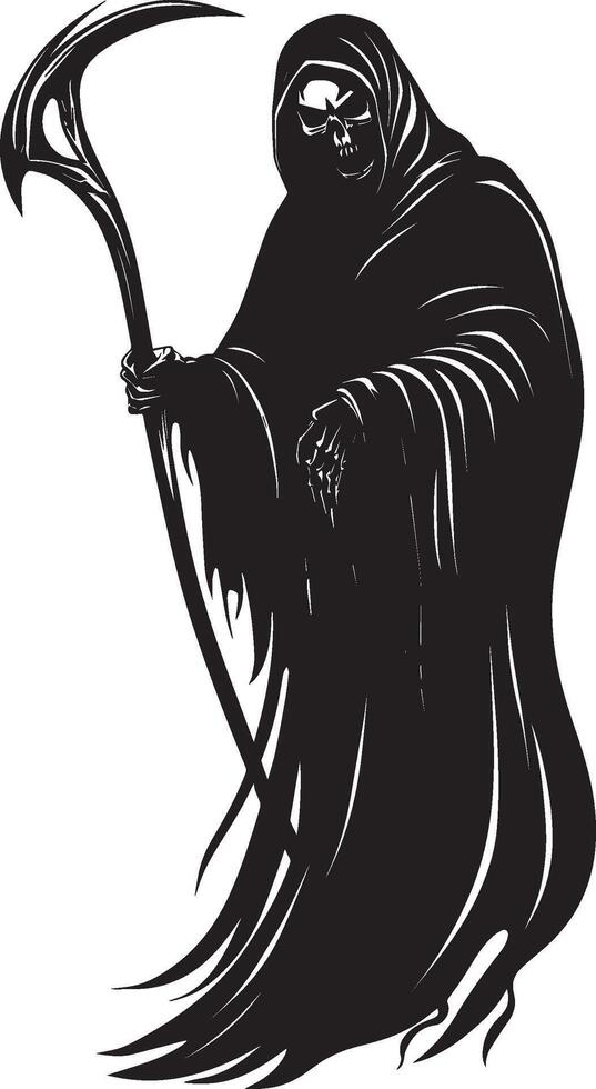 Grim Reaper silhouette black vector